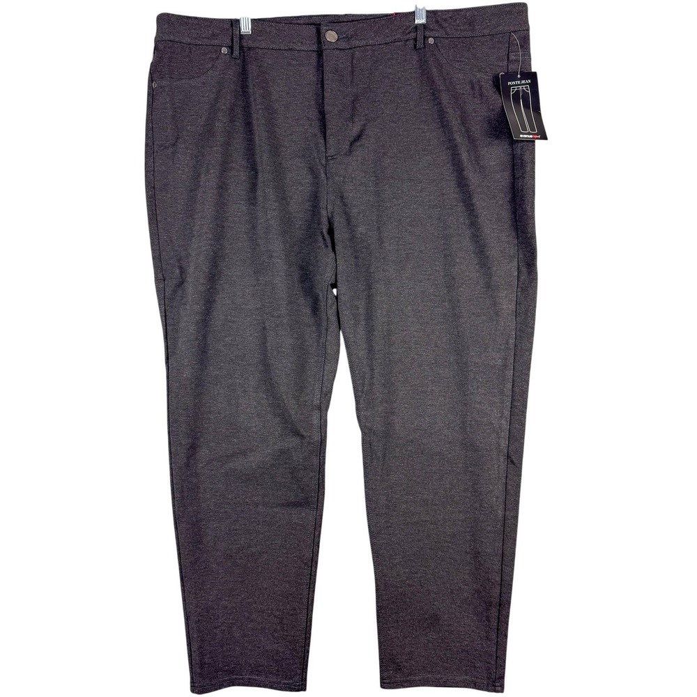 Avenue Ponte Jean Pants Womens 28 Average‎ Gray Stretch Pull On Jegging